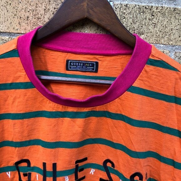 Guess X J Balvin Striped T Shirt Large - Picture 3 of 4